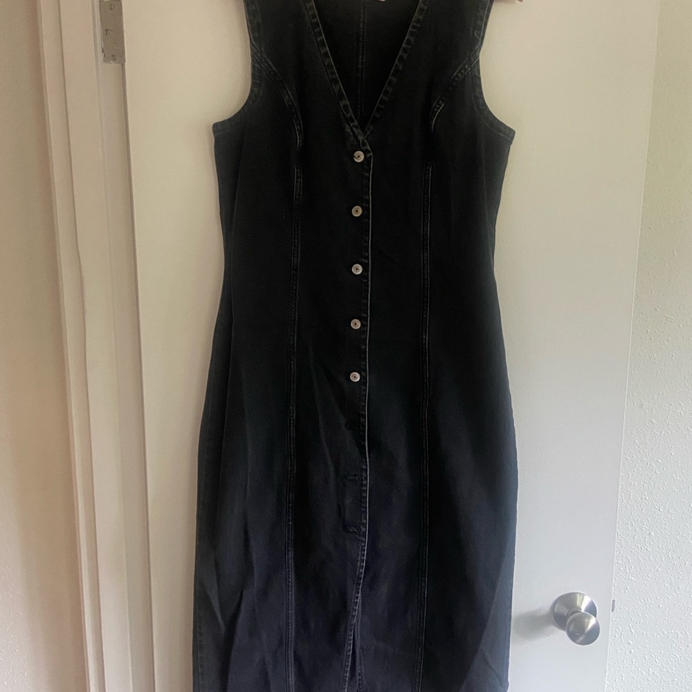 Elegant Black Denim Dress